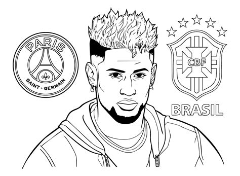 neymar coloring pages psg