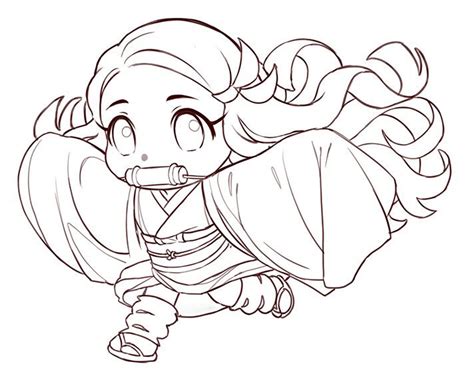 nezuko coloring pages cute