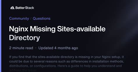 nginx missing sites-available directory