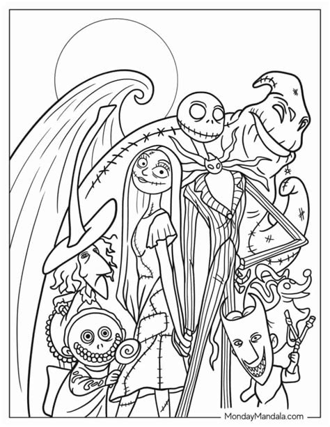 nightmare before christmas characters coloring pages