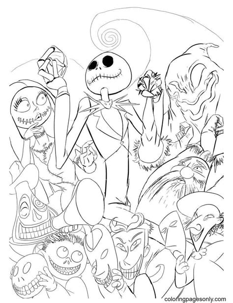 nightmare before christmas coloring pages for adults