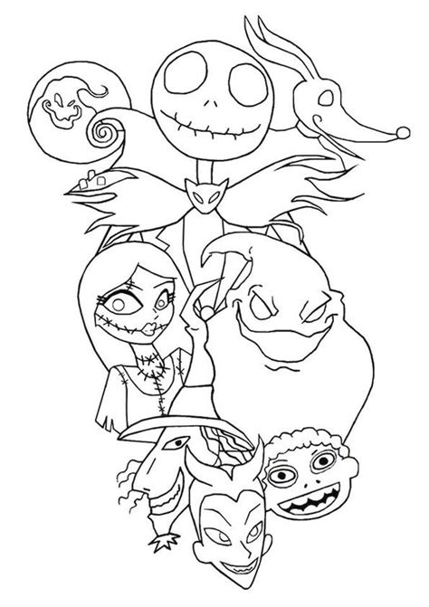 nightmare before christmas coloring pages free printable