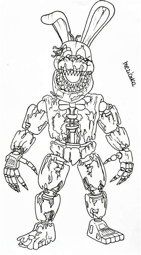 nightmare bonnie coloring pages