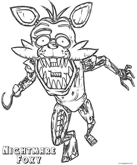 nightmare foxy coloring pages