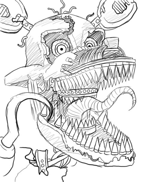 nightmare foxy coloring pages