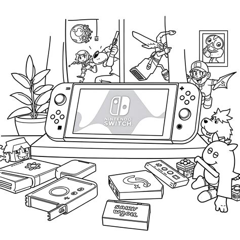 nintendo switch coloring pages