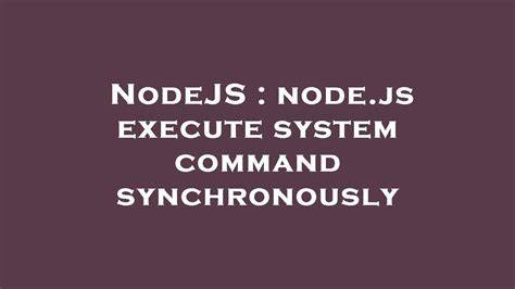 nodejs execute system command synchronously