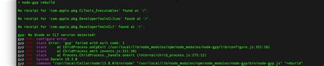 npm install fails on node-gyp rebuild with gyp No Xcode or CLT version detected