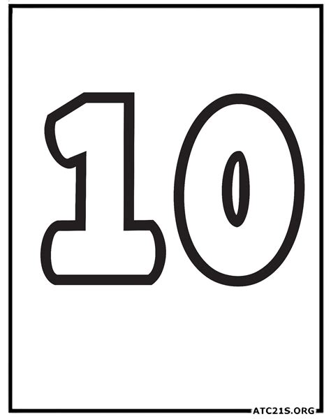 number 10 coloring page
