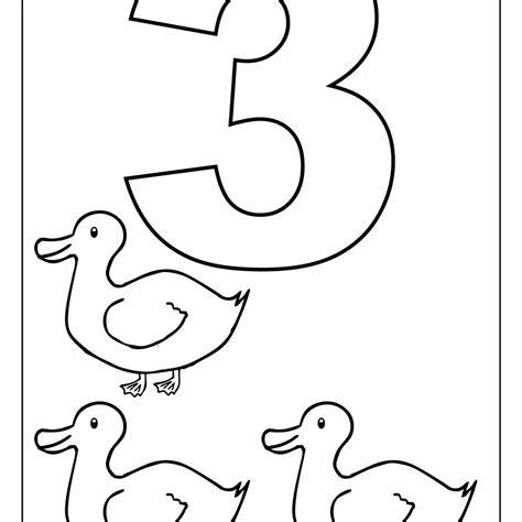 number 3 coloring page