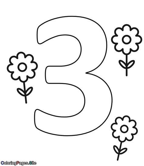 number 3 coloring pages