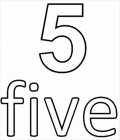 number 5 coloring page