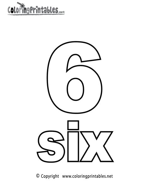 number 6 coloring page