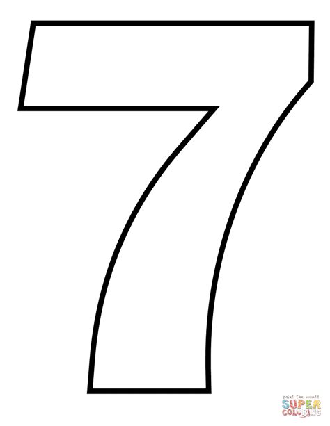 number 7 coloring page