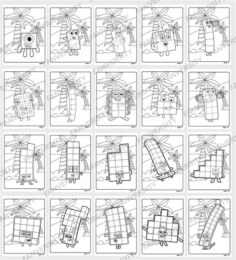 numberblocks 1 to 20 coloring pages