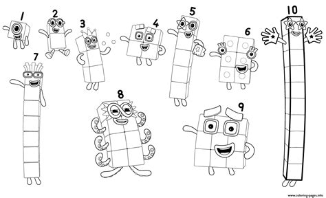 numberblocks coloring pages 1-10