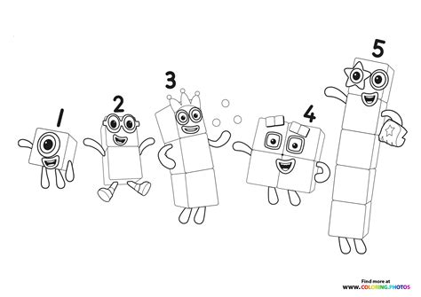 numberblocks colouring pages