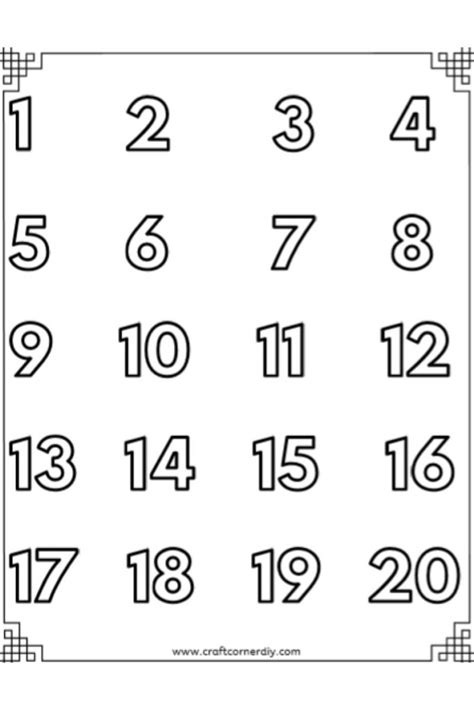 numbers 1-20 coloring pages
