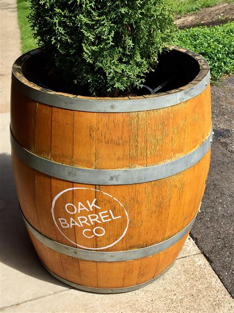 oak barrel planters