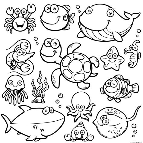 ocean animals coloring page