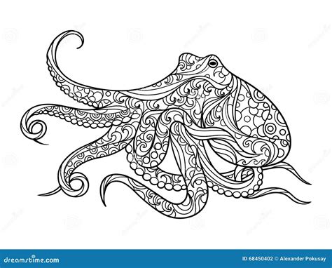 octopus coloring page for adults