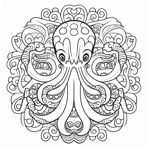 octopus mandala coloring pages