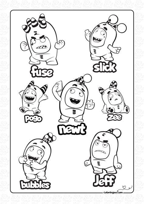 oddbods coloring pages pdf