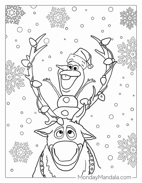 olaf christmas coloring pages