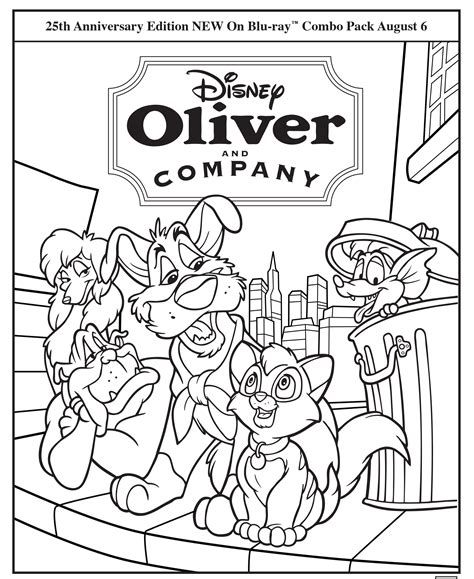 oliver and company coloring pages