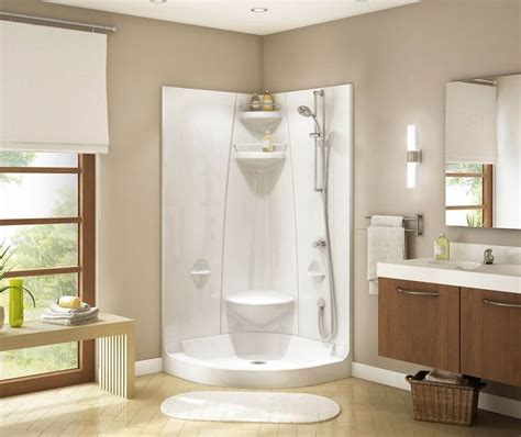 one piece corner shower