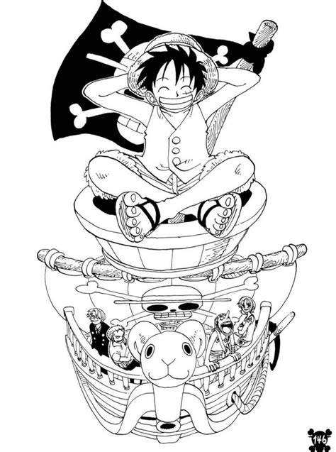 one piece printable coloring pages