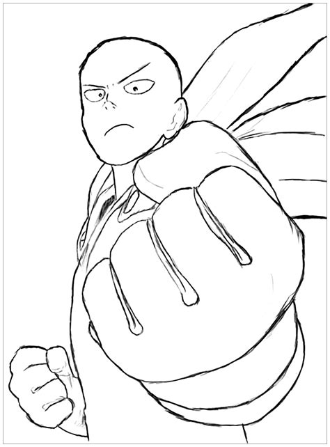 one punch man coloring pages