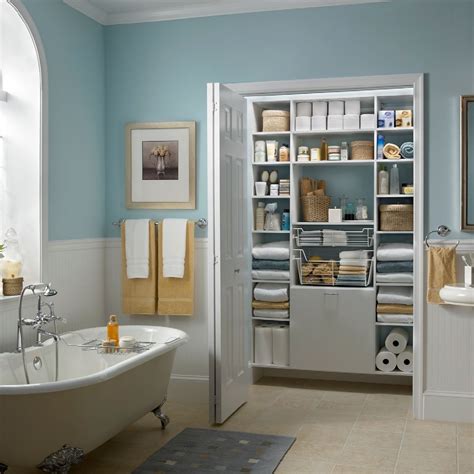open closet in bathroom
