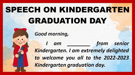 opening remarks speech for kindergarten graduation