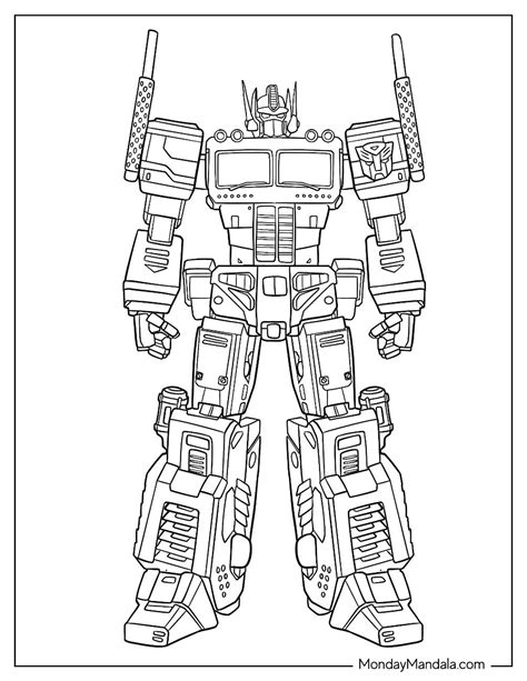 optimus prime coloring pages pdf