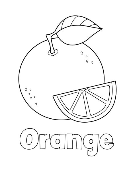 orange coloring sheet