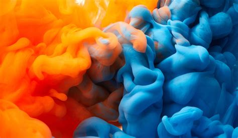 orange mixed with blue