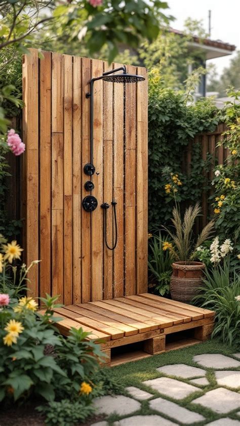 outdoor pallet shower