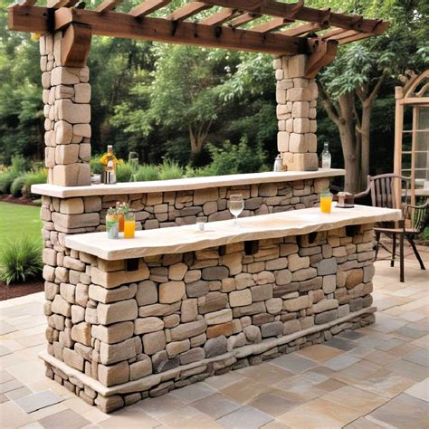 outdoor stone bar