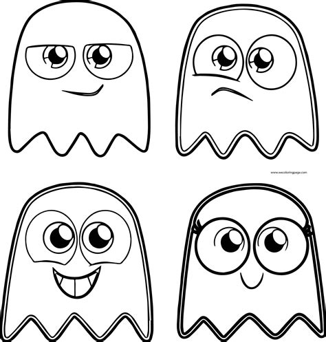 pacman ghost coloring pages