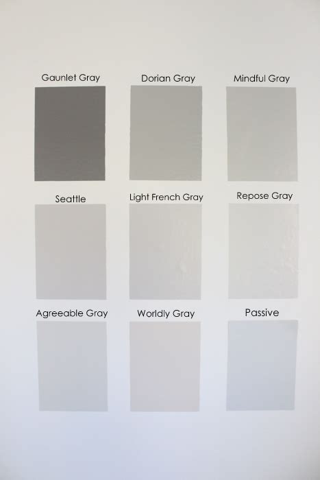 paint samples grey