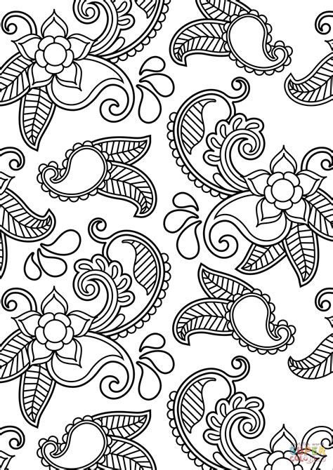 paisley pattern coloring pages