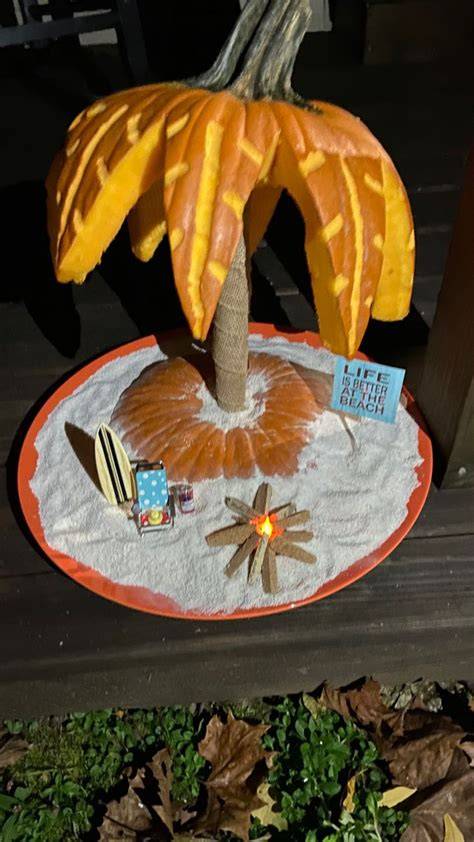 palm tree pumpkin carving