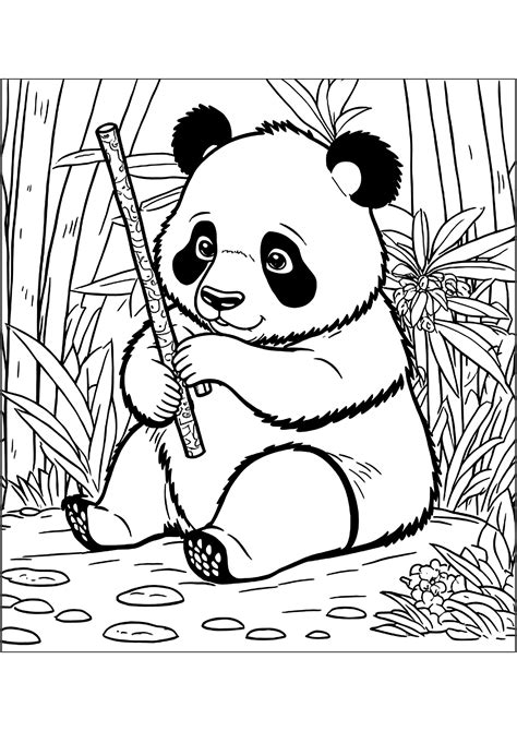 panda colouring pages