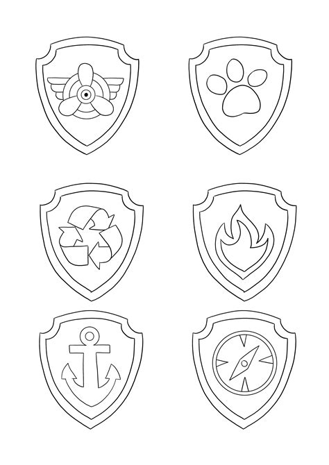 paw patrol badges coloring pages