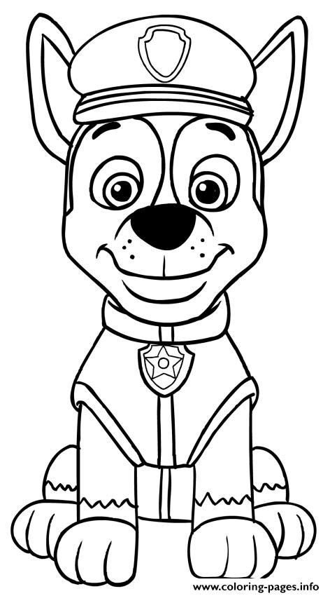 paw patrol chase coloring pages