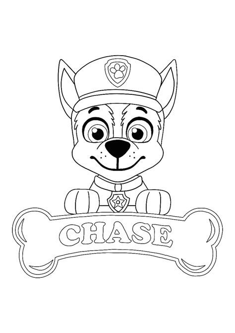 paw patrol coloring pages chase