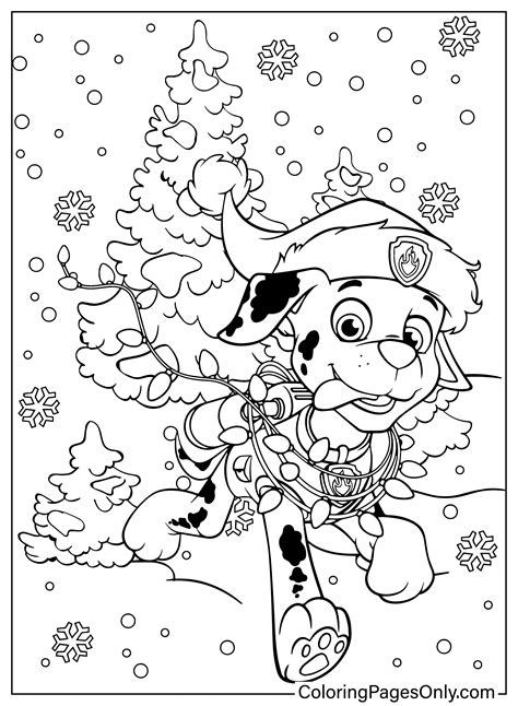 paw patrol coloring pages christmas