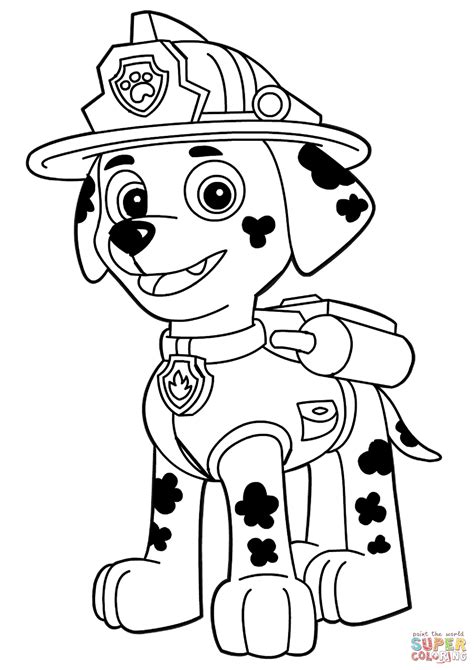 paw patrol coloring pages marshall