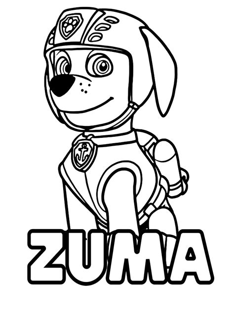 paw patrol coloring pages zuma